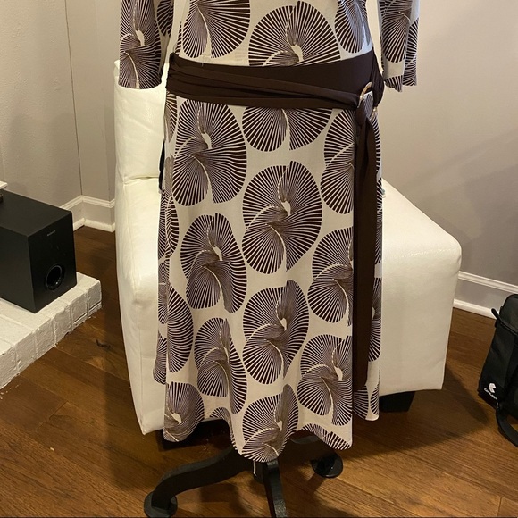 Brown and White Faux Wrap Dress, Maurices’s, Med - Picture 8 of 8